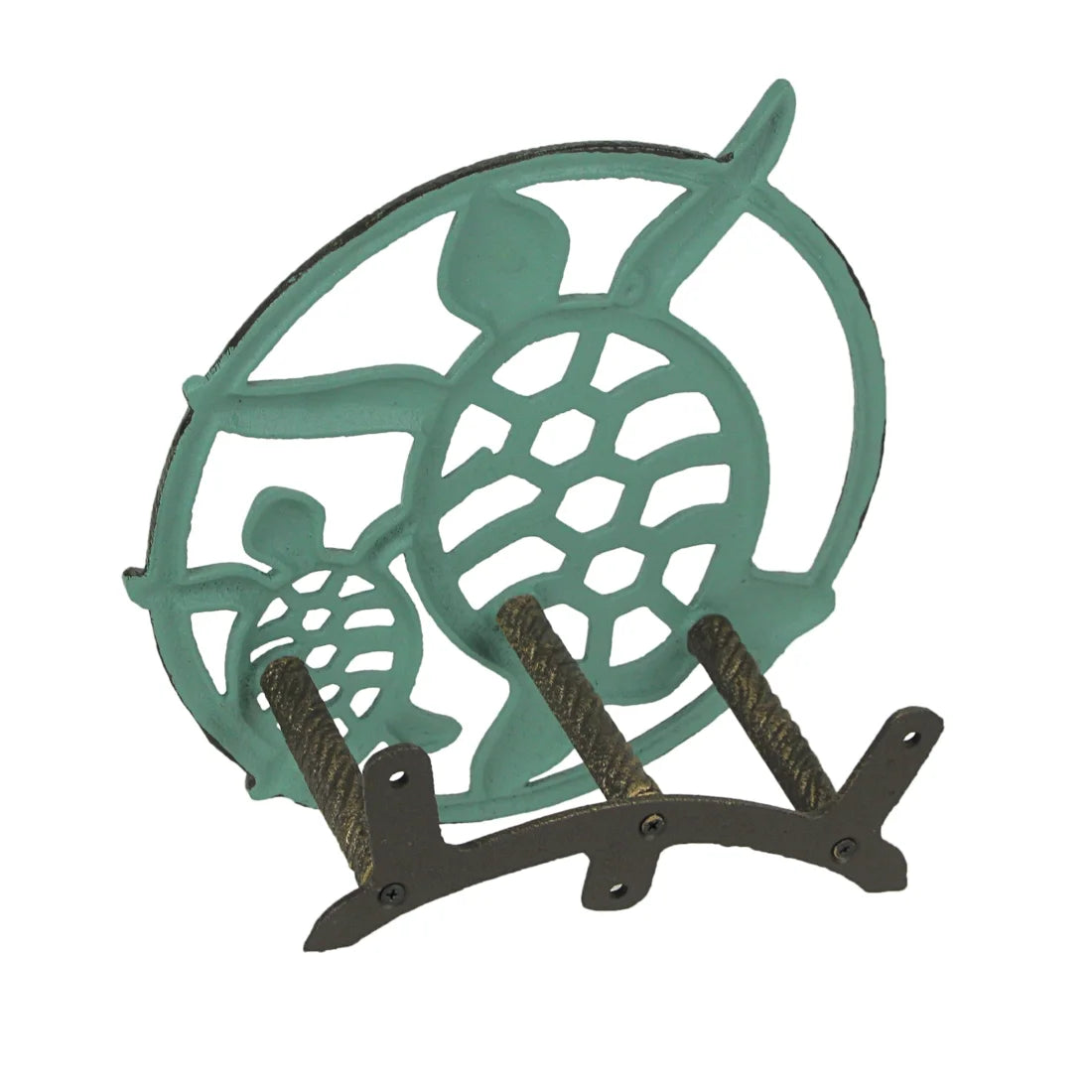 Verdigris Bronze Cast Iron Sea Turtle Wall Mount Garden Hose Hanger E674877