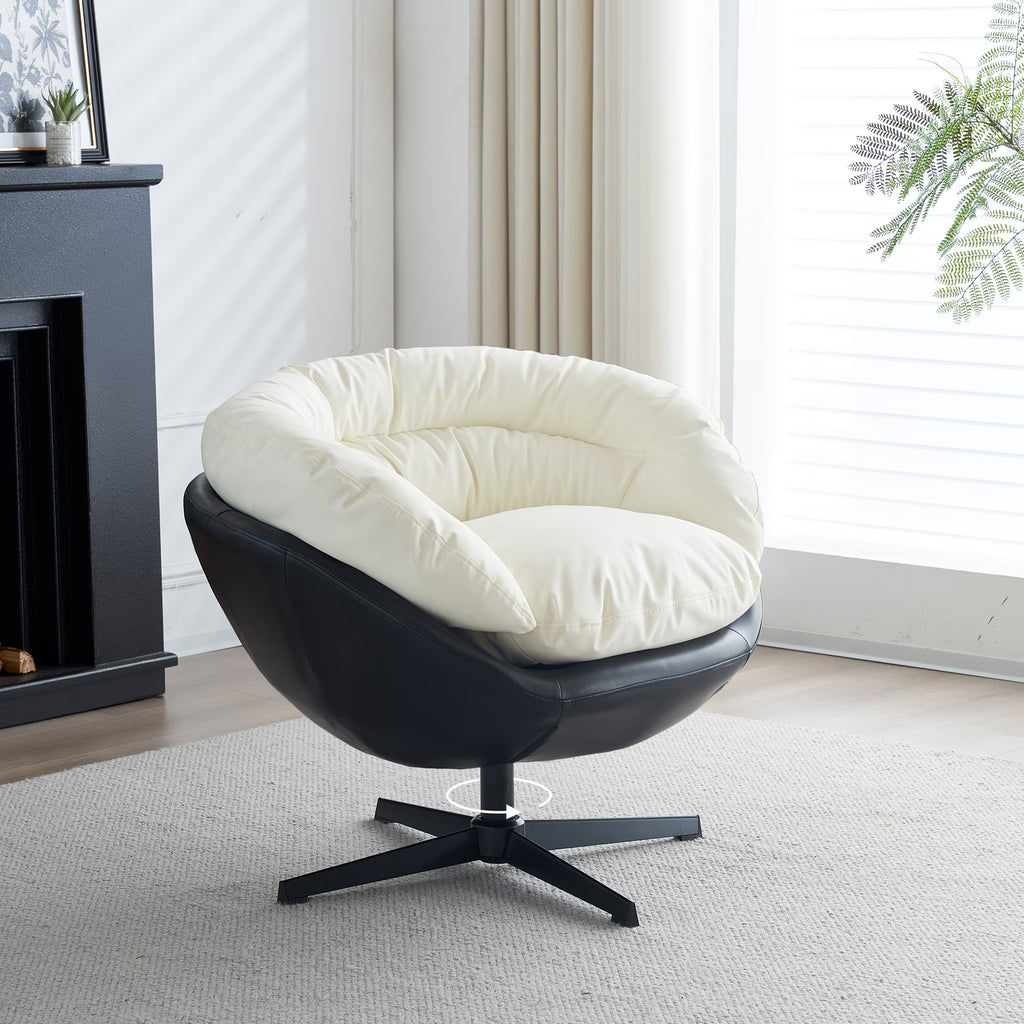 Two Tone Swivel Barrel Arm Chair W6077
