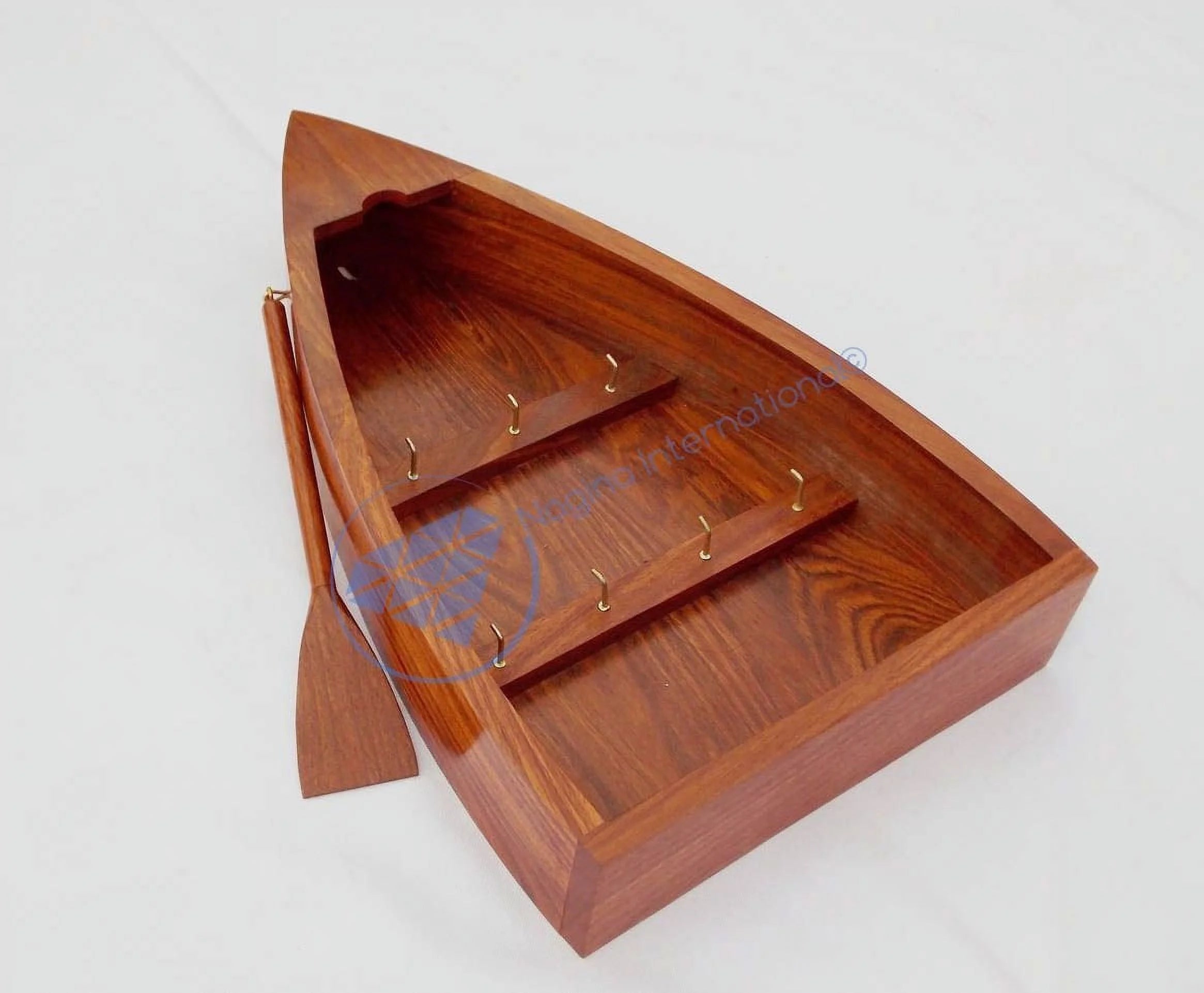 Wooden Key Hanger With Oars A3954