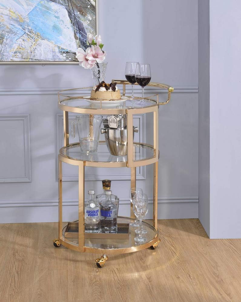 Gold & Clear Glass Cart P377121