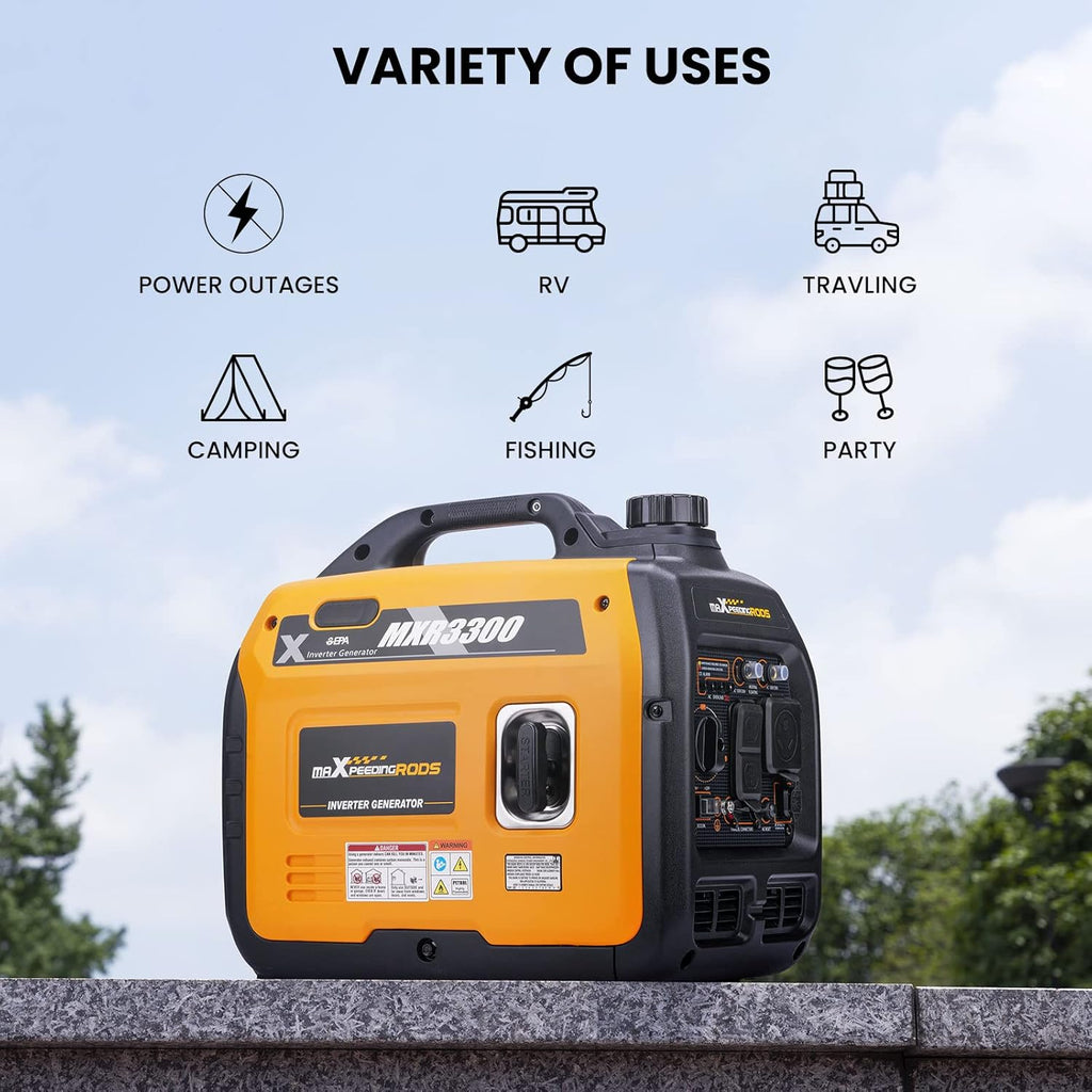 Portable Inverter Generator 3000W/3300W Gas Powered Quiet EPA Compliant E107906