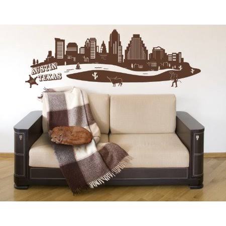 Hazelnut Brown 59in x 20in Cityscape Wall Decal O37993