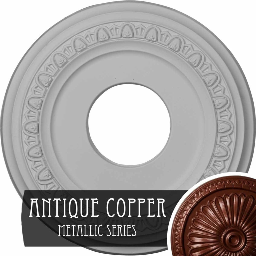 Hand-Painted Polished Copper Ceiling Medallion A943517