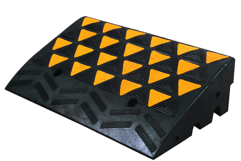 Rubber Curb Ramp 6 inch High 23.6 Wide Heavy Duty Single Ramp M2476