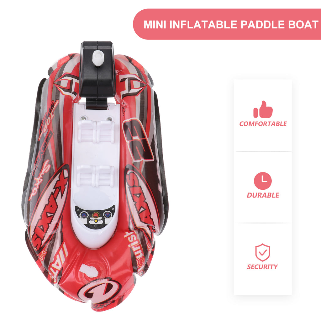 Mini Inflatable Paddle Boat Bathing Toy (Blue + Red + Yellow) P707