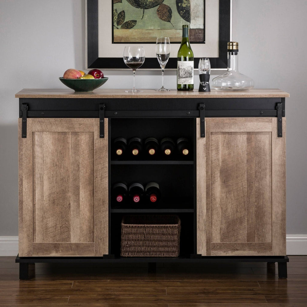 Black/Walnut Storage Cabinet Sideboard Y79064