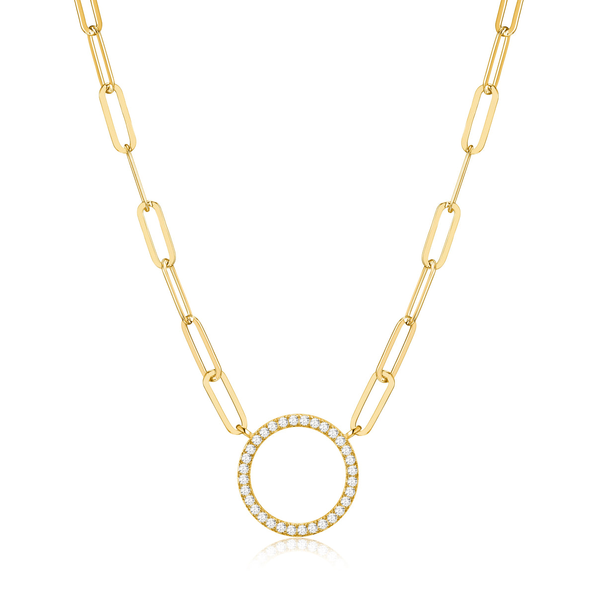 18K Gold Over Sterling Silver Paperclip Necklace, 18" + 2" Extension X76038