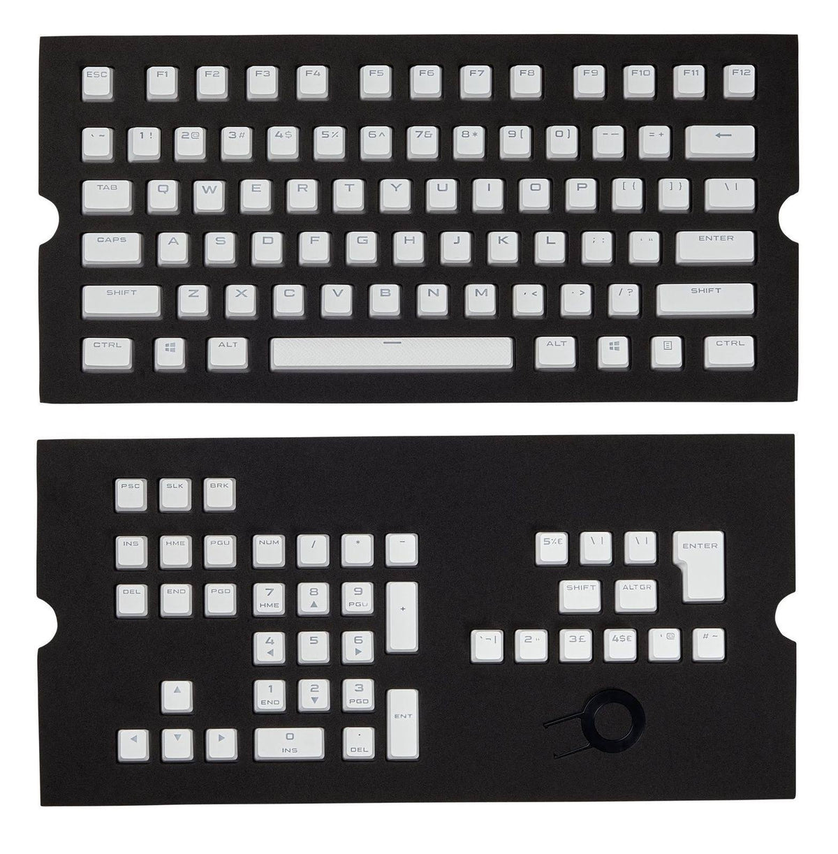 White PBT Double-Shot Keycaps Full 104/105-Keyset P29537