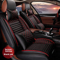 Black & Red PU Leather 5-Seat Car Seat Cover Full Set T816
