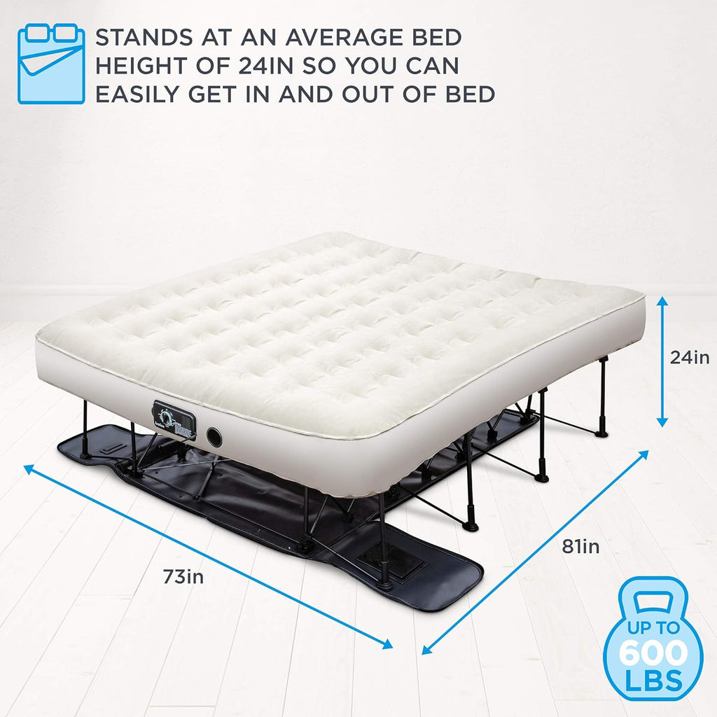 Queen Air Mattress with Frame & Rolling Case Z3802