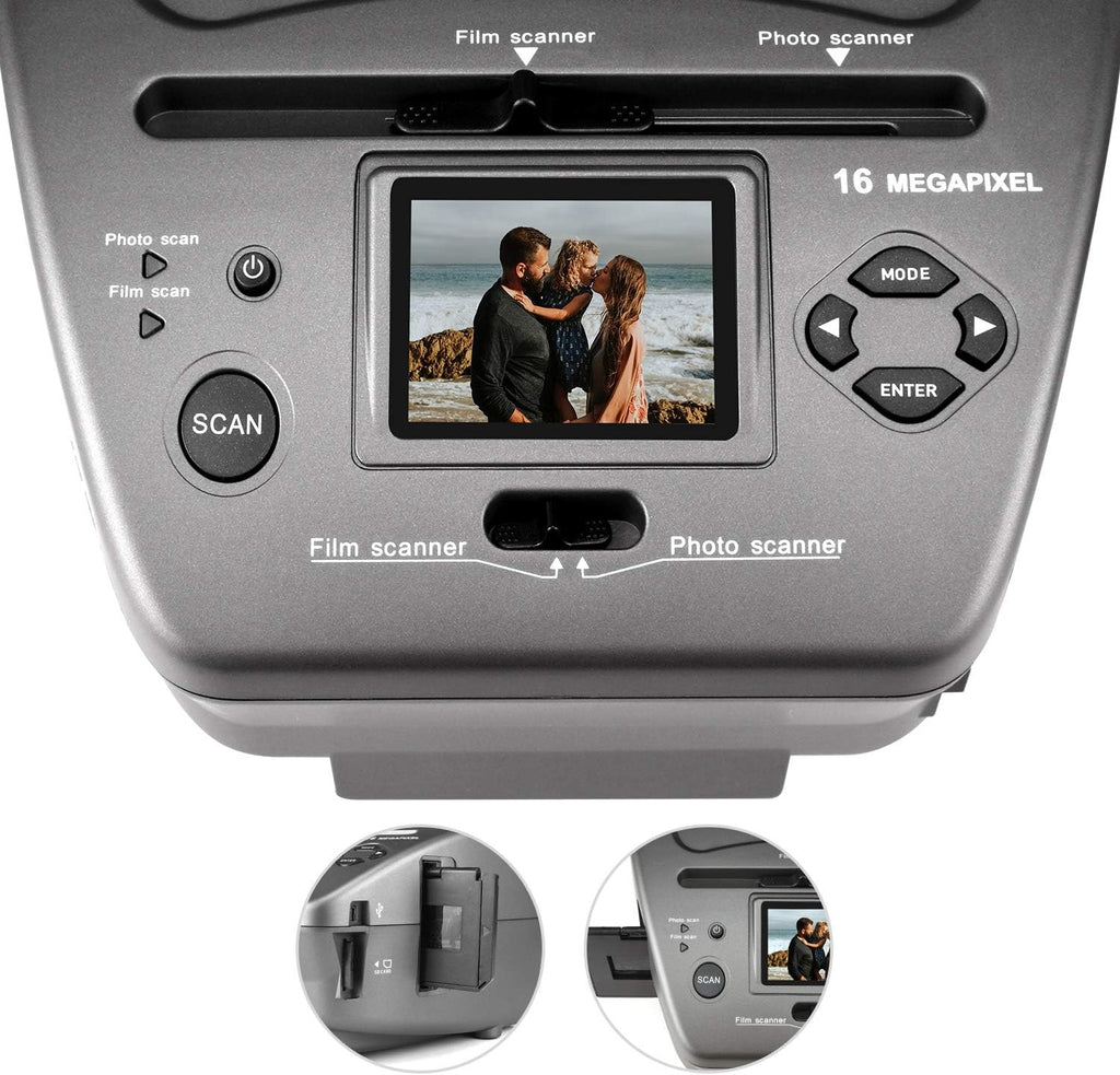 16MP Film Scanner with 2.4 LCD Screen for 35mm Slides and Negatives P5629