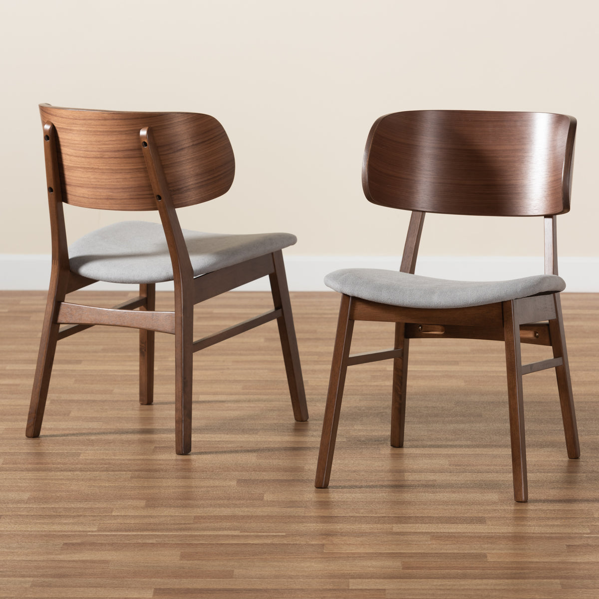 Grey/Walnut Brown Dining Chair, Set of 2 C84860