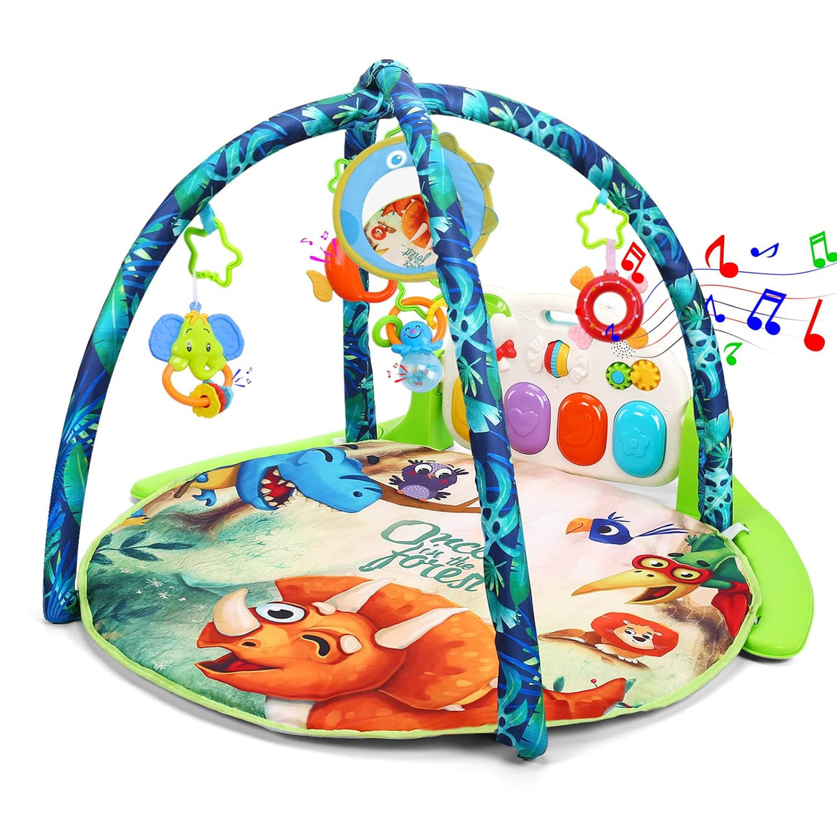 Baby Gym Play Mat with 5 Sensory Teether Toys, Musical Activity Center, Pack of 2 Z184