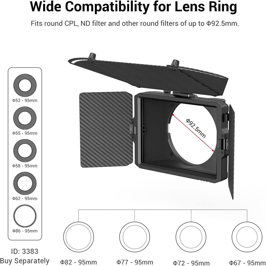Mini Matte Box Pro with 4 x 5.65 Filter Trays and Adapter Ring H14846