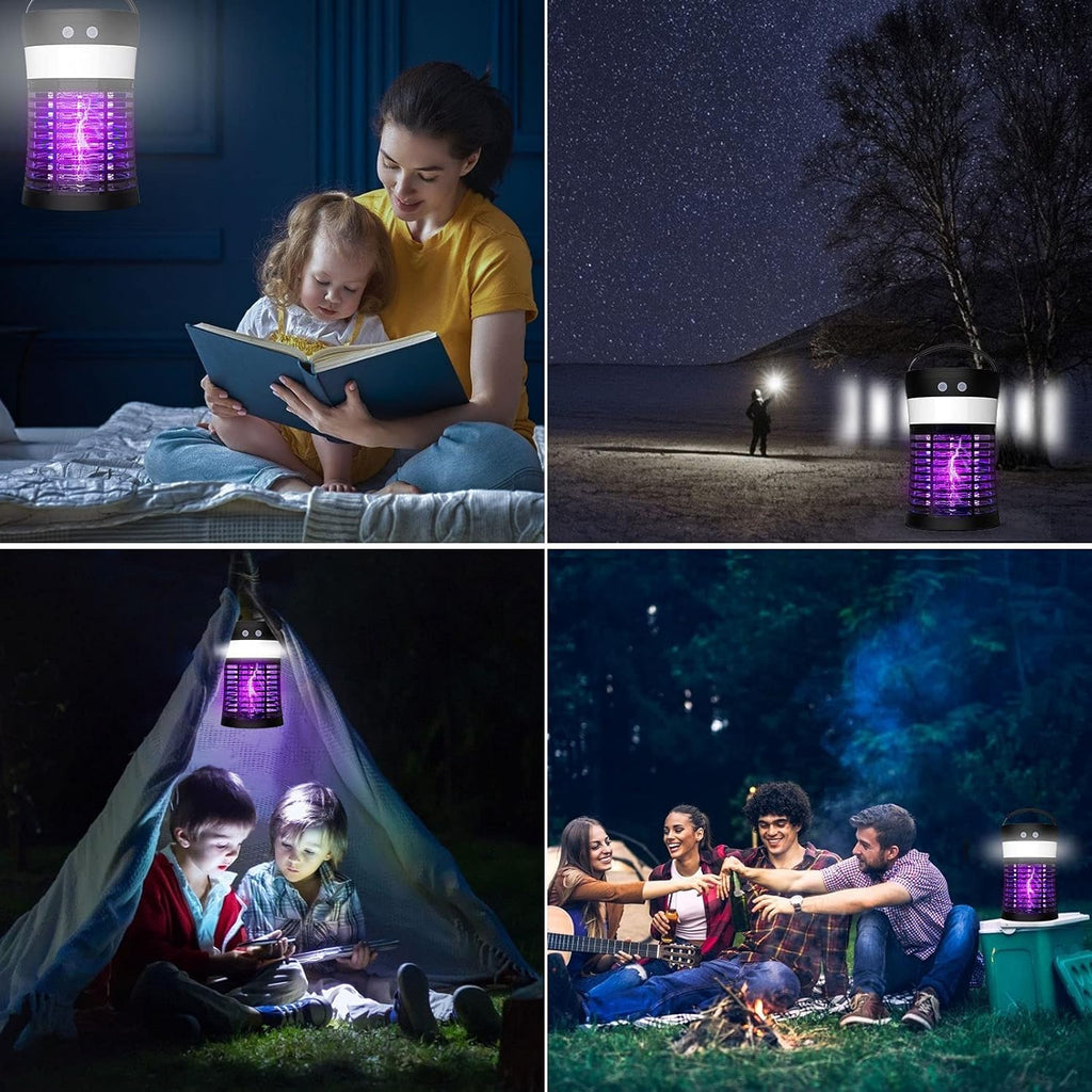 Solar Powered Electric Bug Zapper with Camping Lantern E946968