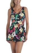 Multi Tropical Print Swimdress F12358