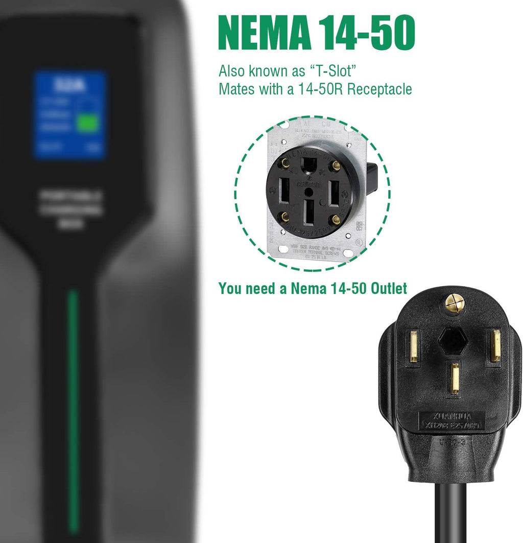 32A/25ft Portable EV Charger Level 2 J45438