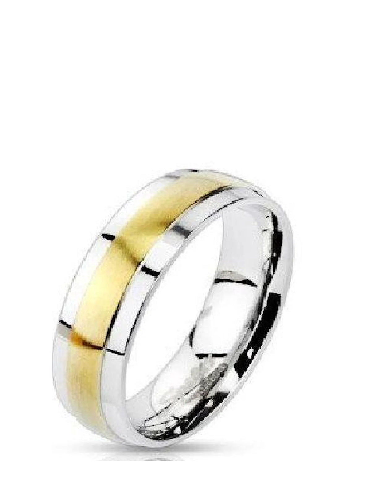 Yellow Gold Plated Stainless Steel Wedding Ring Set K2789