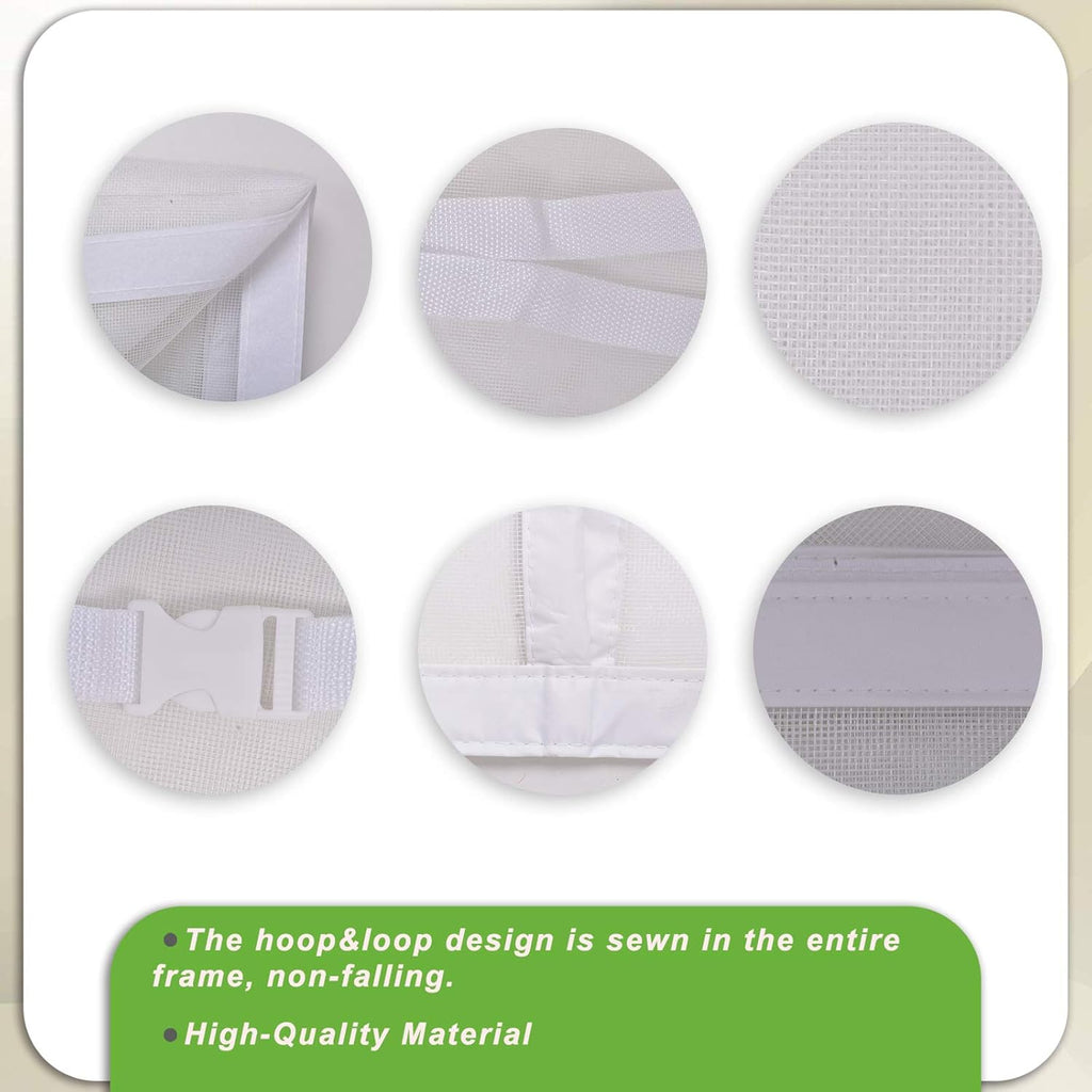 16x7Ft White Magnetic Closure Fiberglass Mesh Garage Screen Doors Pack of 2 M795