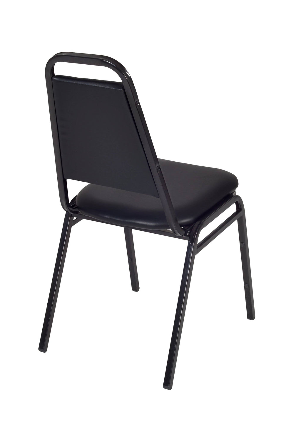 Maple Round Breakroom Table and 4 Black Stack Chairs T17094