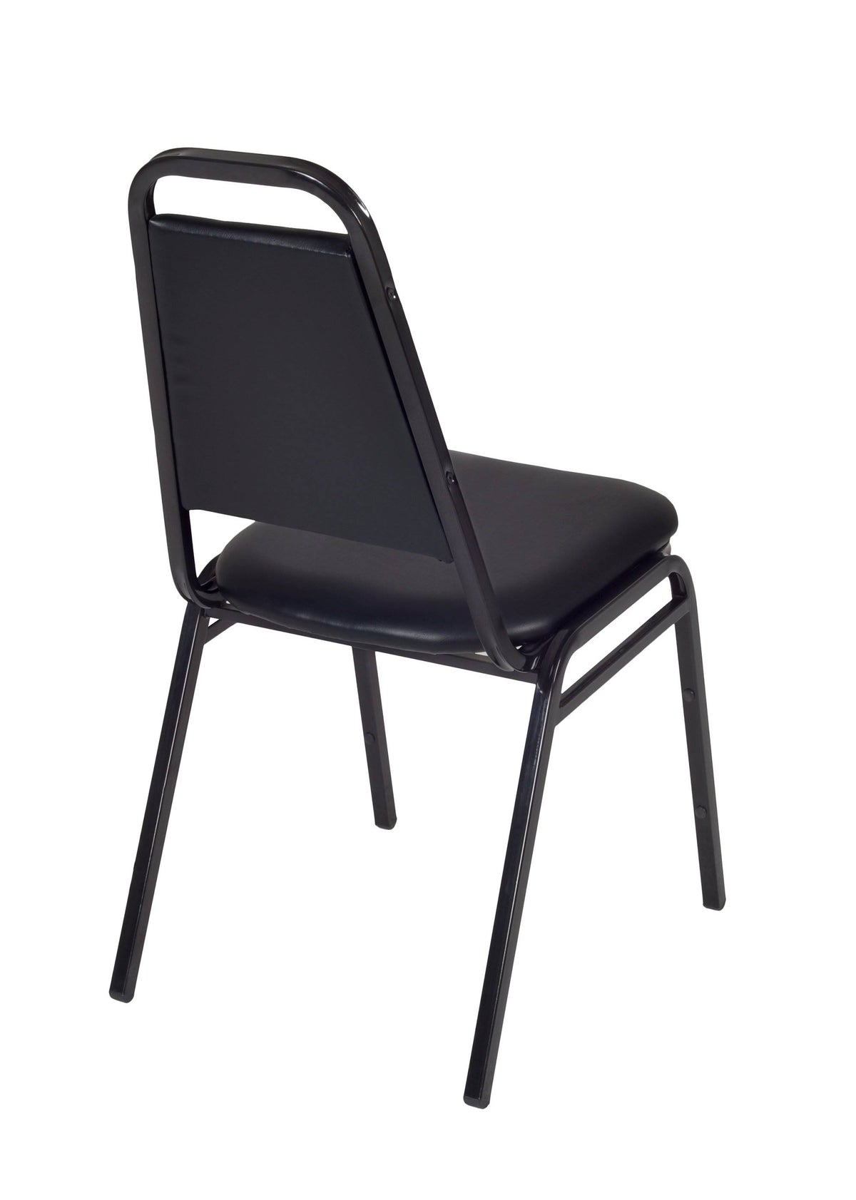 Maple Round Breakroom Table and 4 Black Stack Chairs T17094