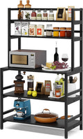 5-Tier Kitchen Bakers Rack with Hutch, Industrial Microwave Oven Stand, Free Standing Kitchen Utility Cart Storage Shelf Organizer (Rustic Brown) H512589