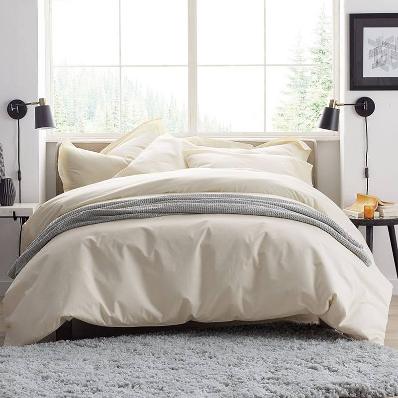 Supima Cotton Percale Duvet Cover - Brown, Size Twin E159