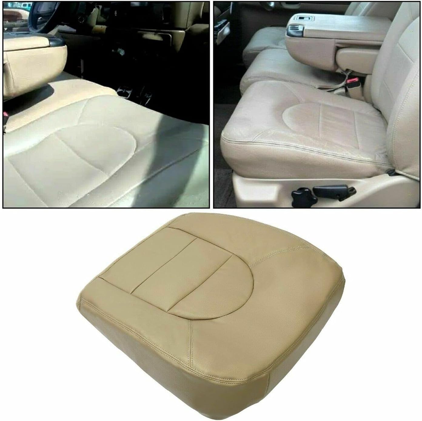 Genuine Leather Seat Cover in Medium Parchment Tan C469038