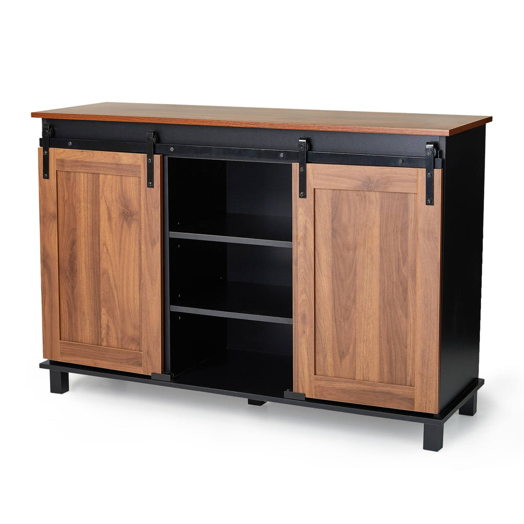 Black/Walnut Storage Cabinet Sideboard Y79064