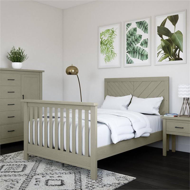 Wooden Bed Rails in Mineral Gray U62764