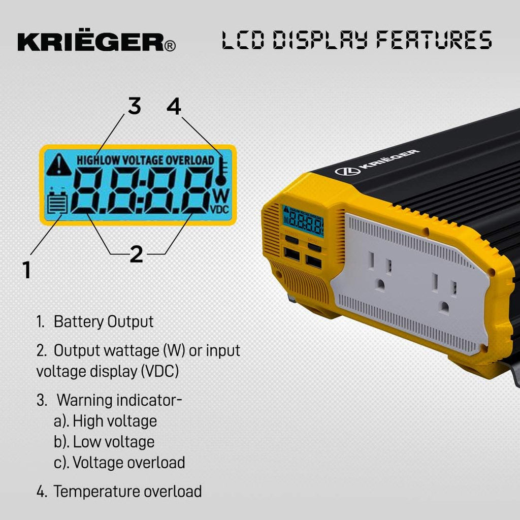 1500 Watts Power Inverter 12V to 110V Modified Sine Wave Car Inverter F446