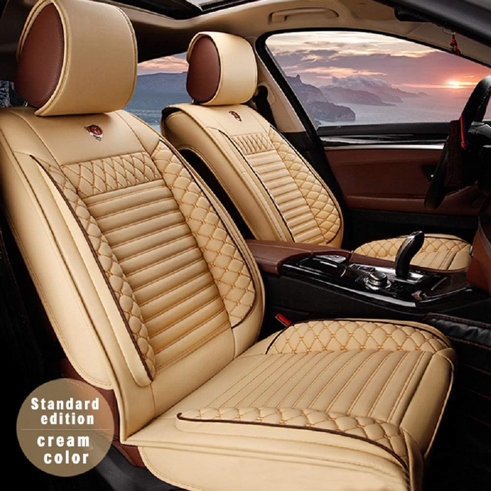 Black & Red PU Leather 5-Seat Car Seat Cover Full Set T816