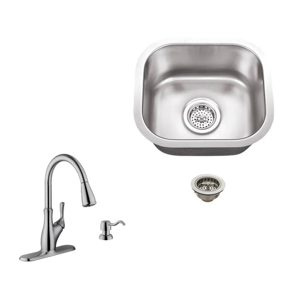 15-in L x 12.75-in W Brushed Satin Stainless Steel Undermount Bar Sink U952