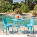 3PC Cast Iron Patio Bistro Set Matte Blue B496