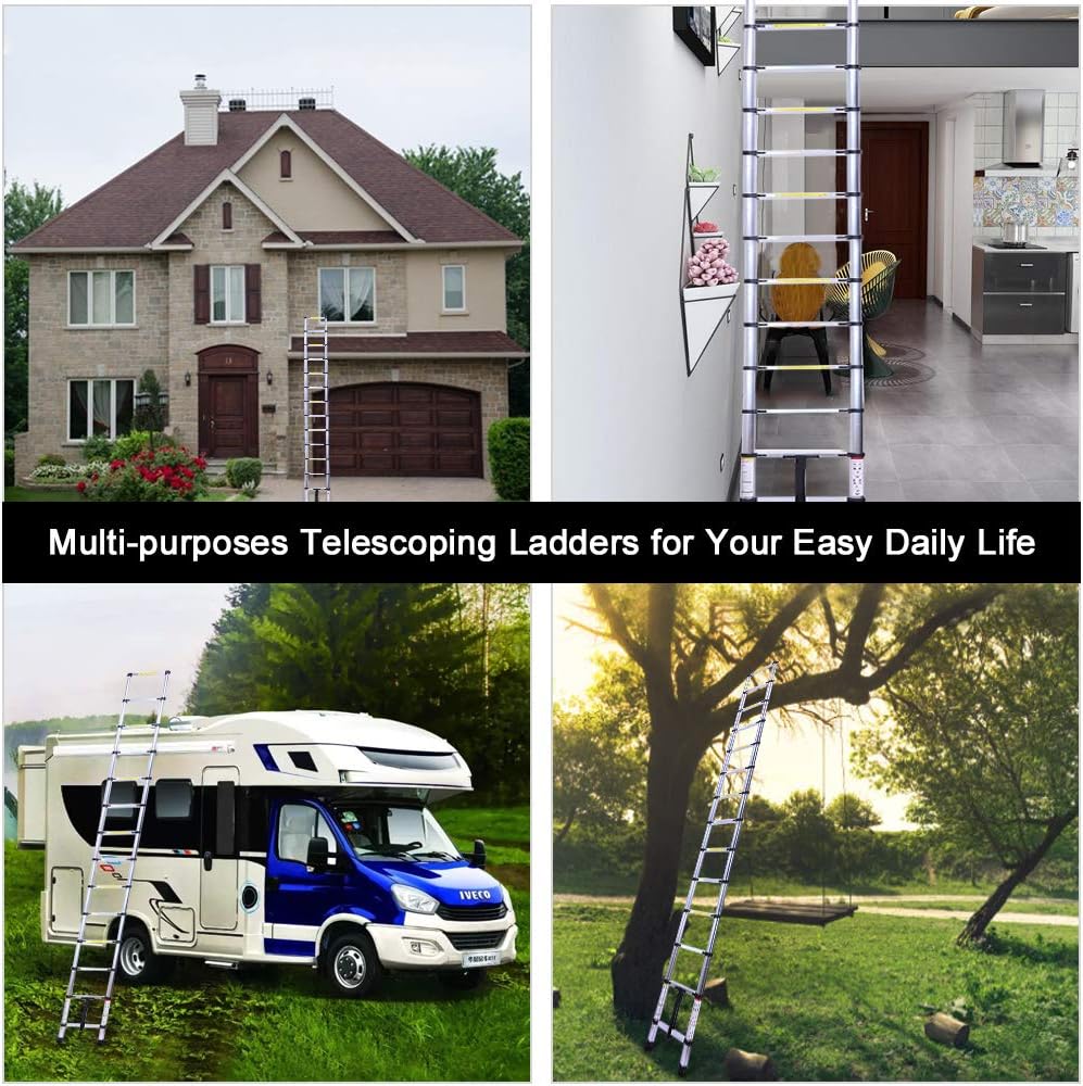9.5FT Aluminum Telescoping Ladder V3477