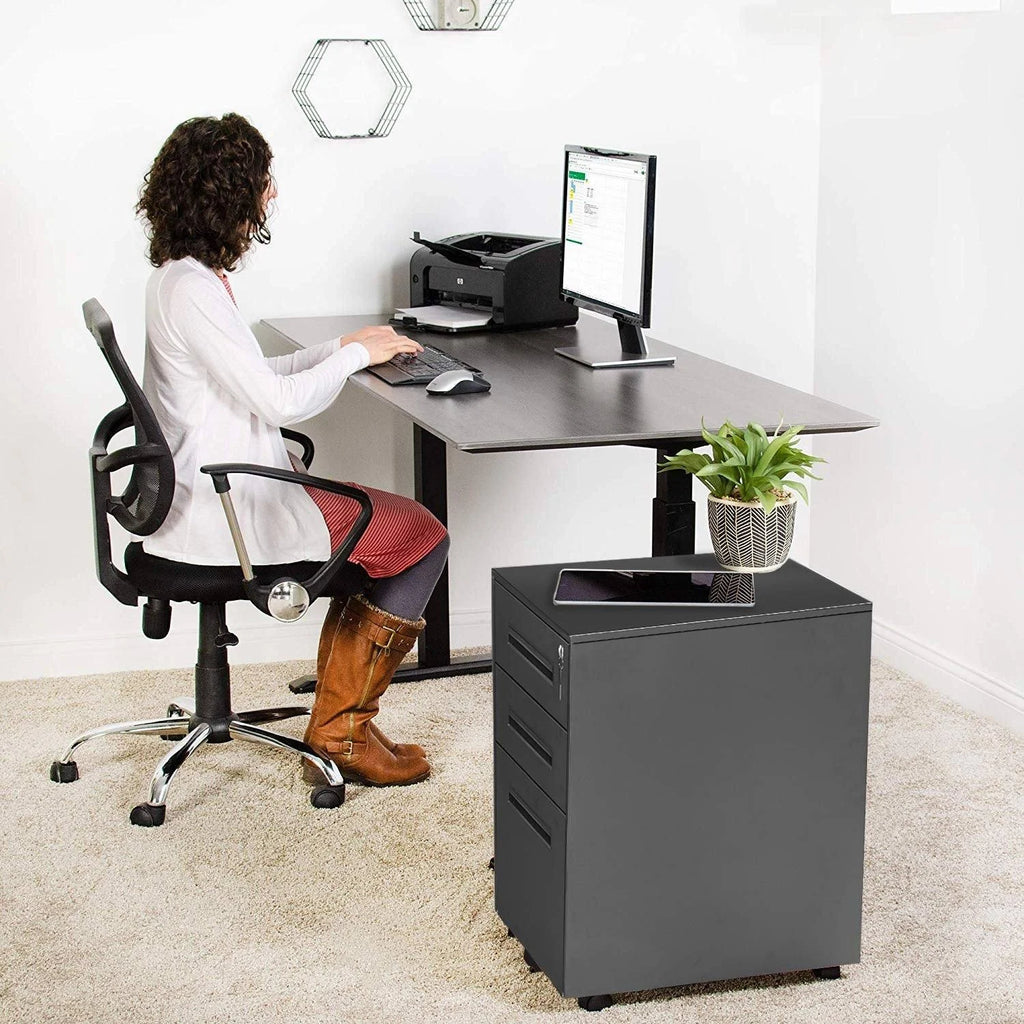 3 Drawer Rolling Metal Locking File Cabinet M274077