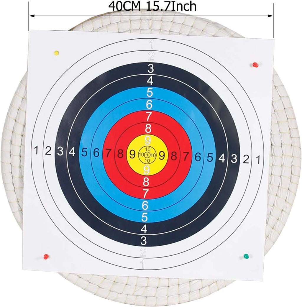 Traditional Solid Straw Round Archery Target Face with 5 Paper Target Face M5379