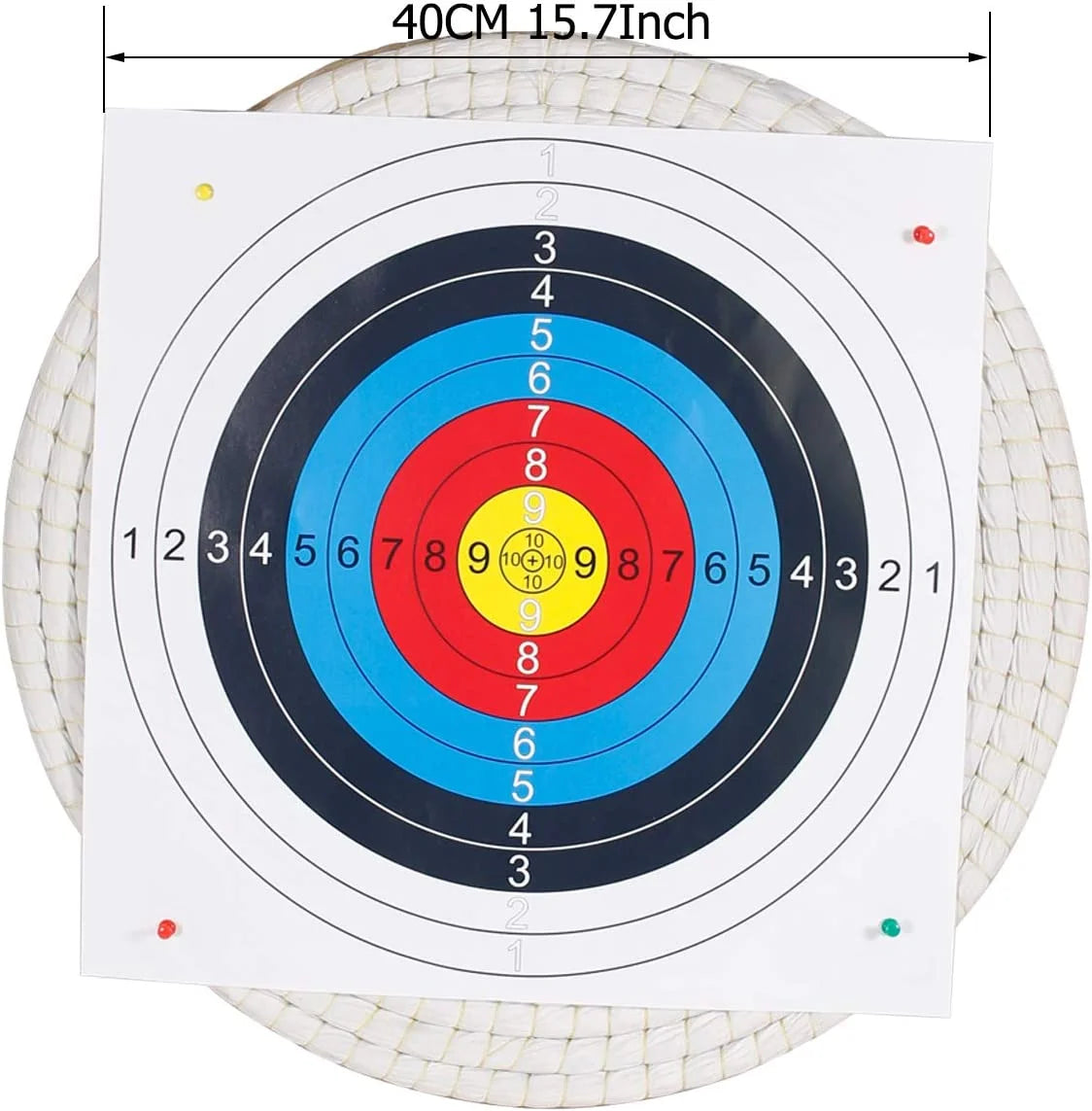 Traditional Solid Straw Round Archery Target Face with 5 Paper Target Face M5379