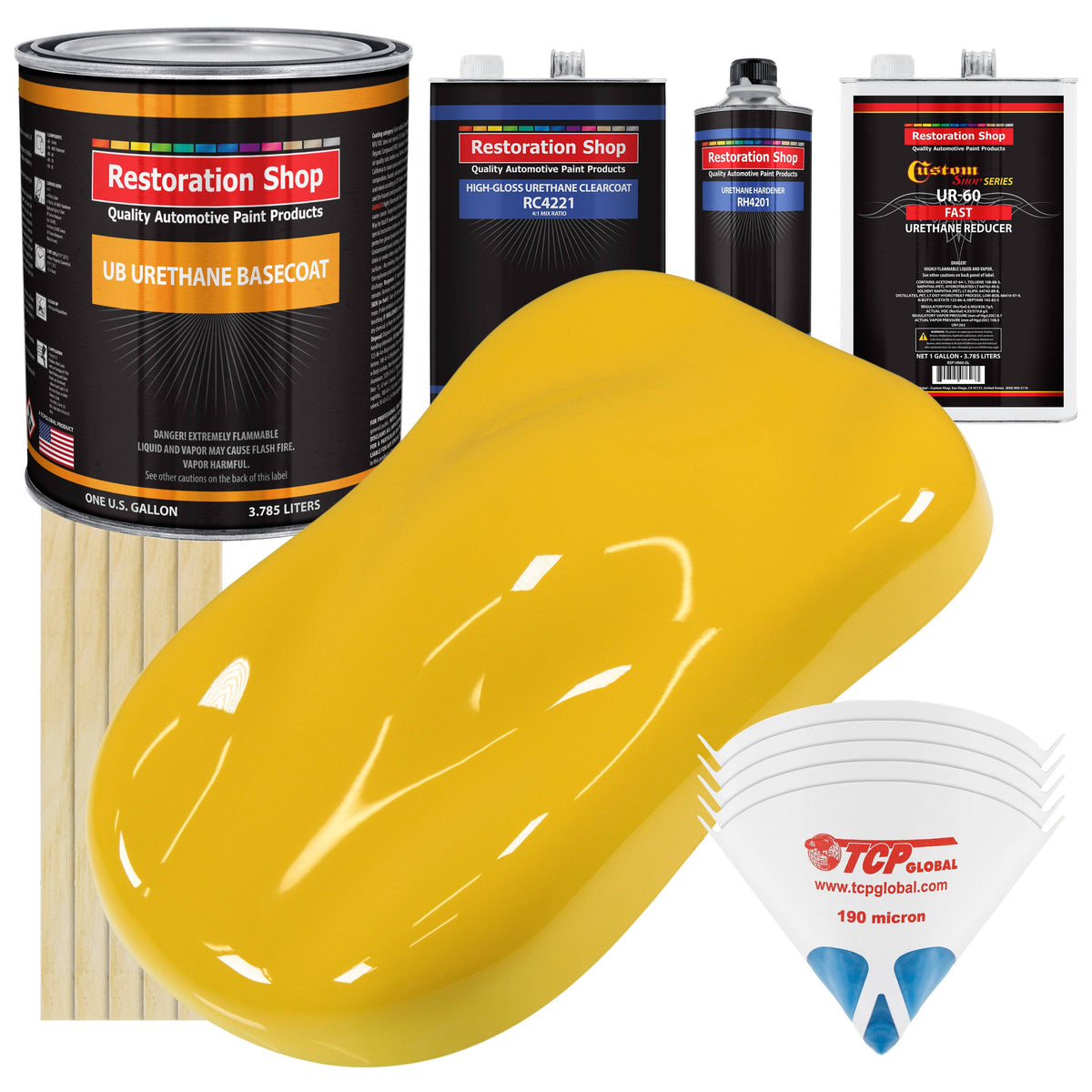 Indy Yellow Gallon Urethane Basecoat Clearcoat Car Auto Paint Kit L9092