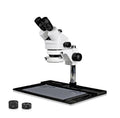 Simul-Focal Trinocular Stereo Zoom Microscope with Barlow Lens, 144-LED Ring Light L45858
