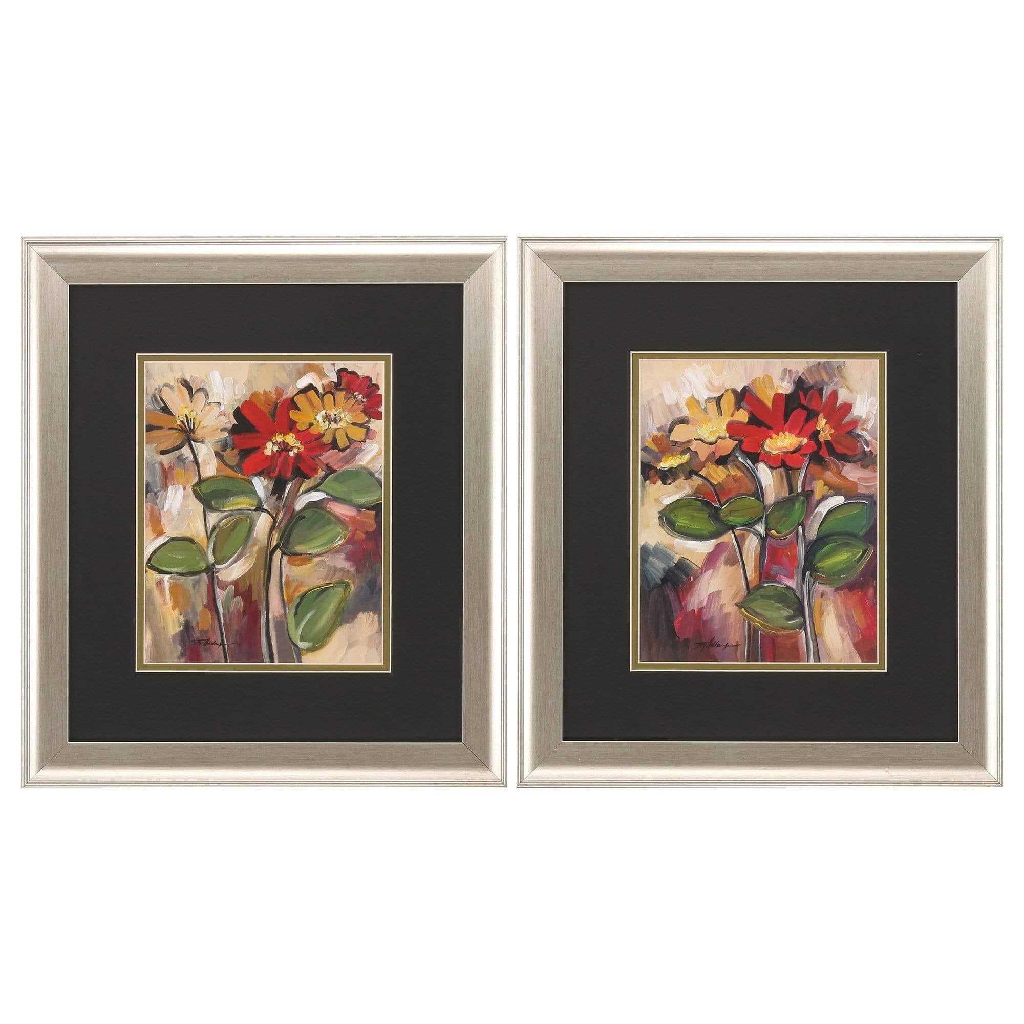 Brushed Silver Frame Daisy Divine (Set of 2) S979