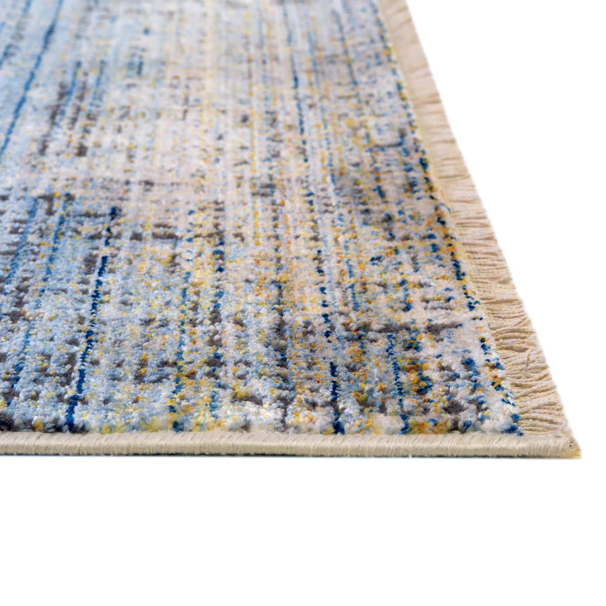 8 Ft Square Blue Ivory Medium Rug A2196