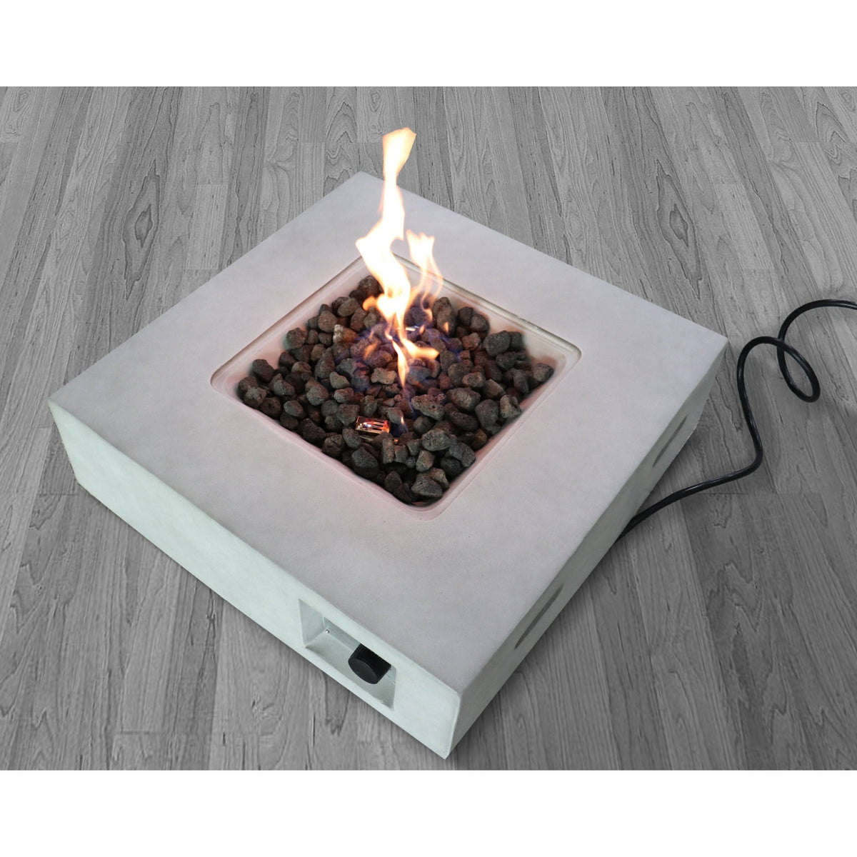 Charcoal Finish Square Fire Pit with Protective Lid J187