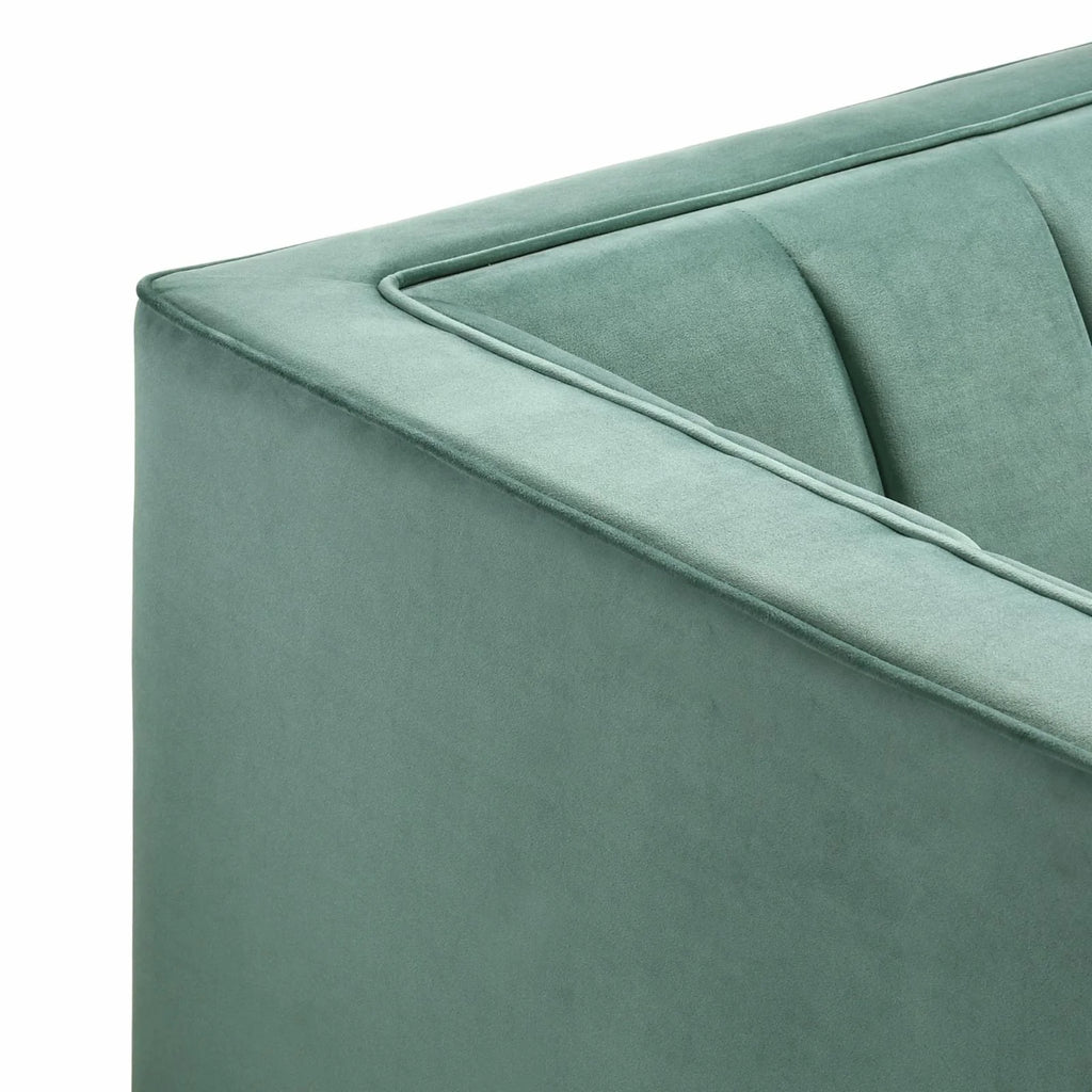 Light Grey Velvet Loveseat M3610