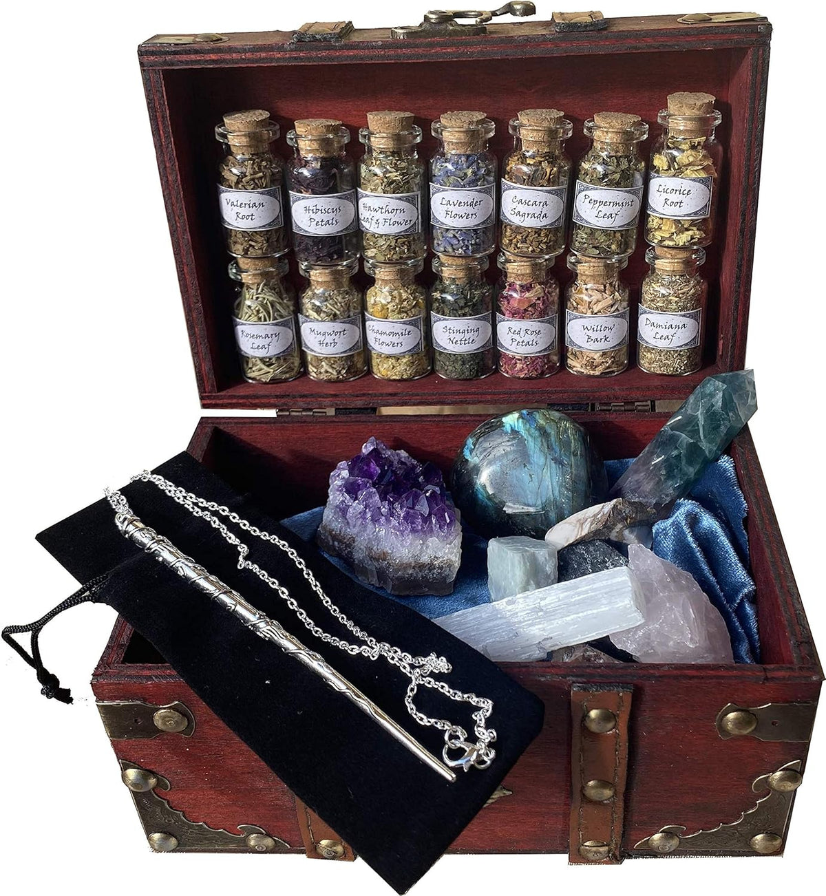 Wiccan Altar Supplies and Tools Crystal Herb Set J8293