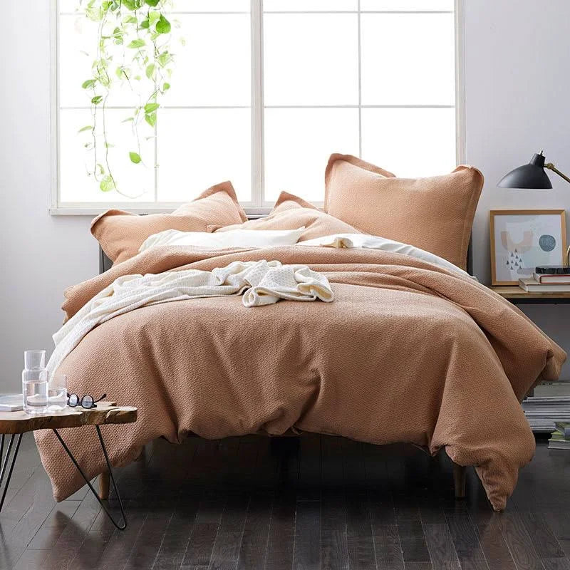 White Geometric Cotton Reversible Full Duvet Cover T734