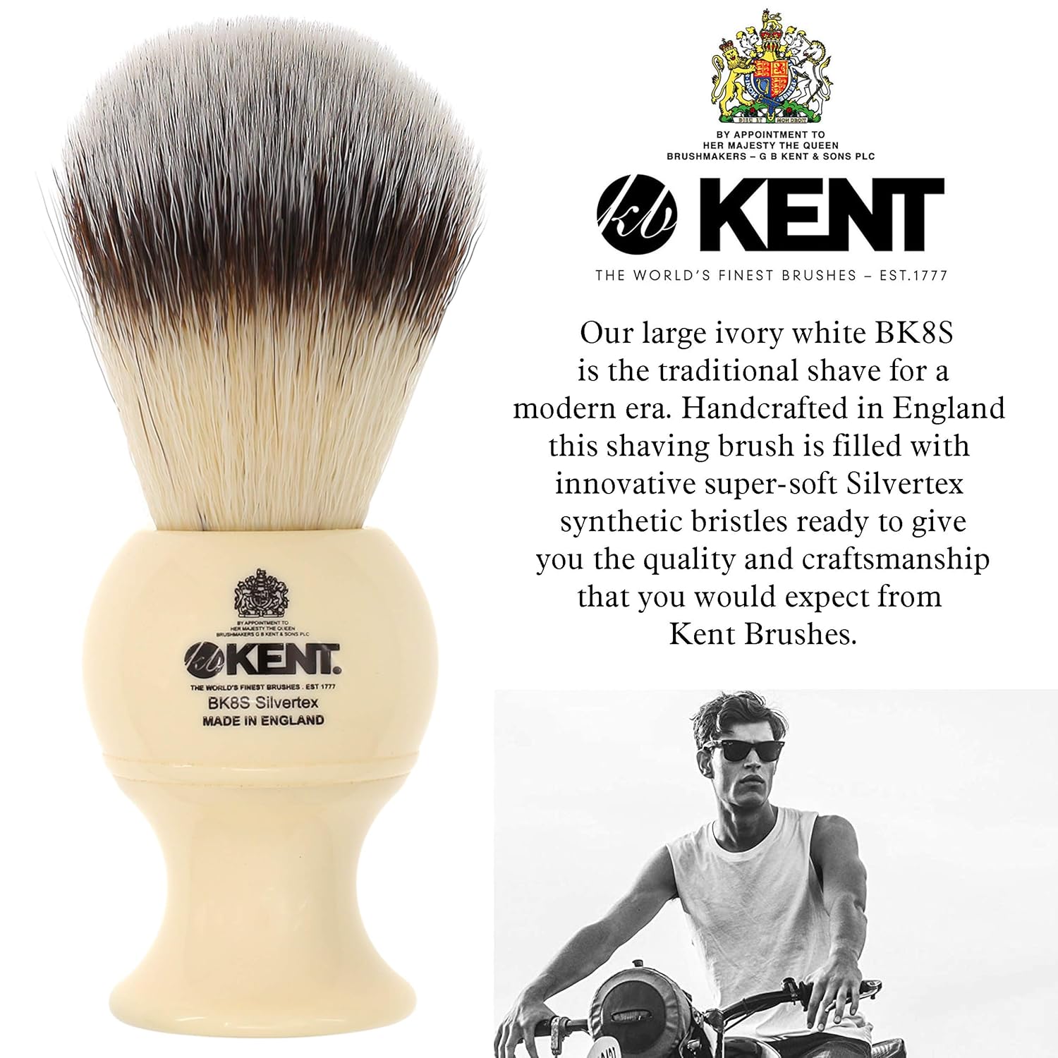 Shaving Brush with Ultra-Soft Synthetic Bristles and Faux Ivory Resin Handle, Pack of 2 O6495