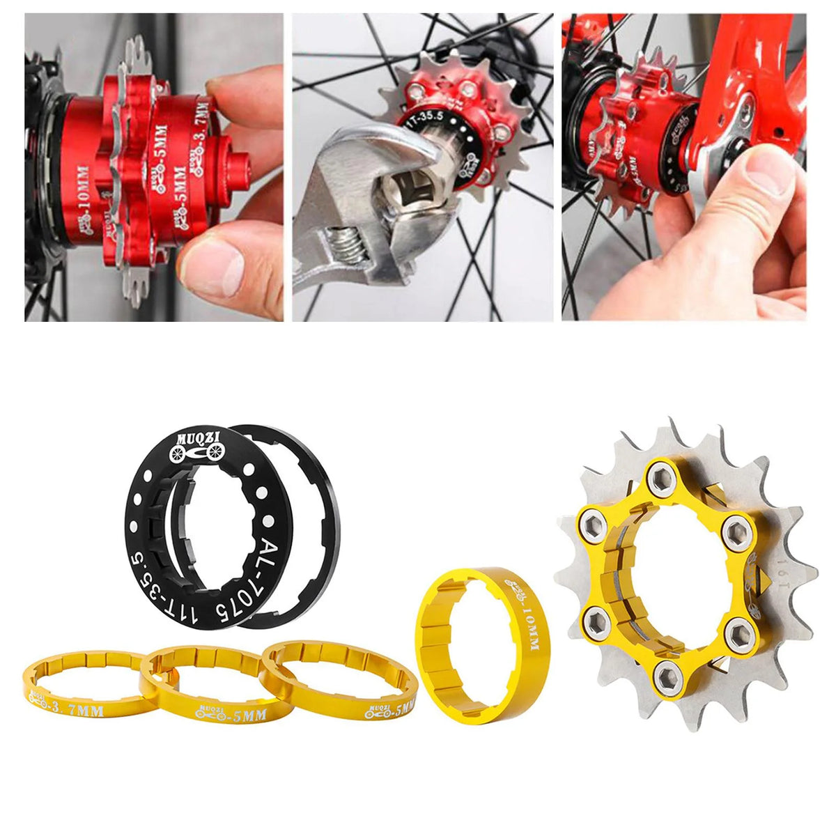 16T Single Cog Set Aluminum Alloy Freewheel Gear for Mountain Bike Hubs BMX I449265