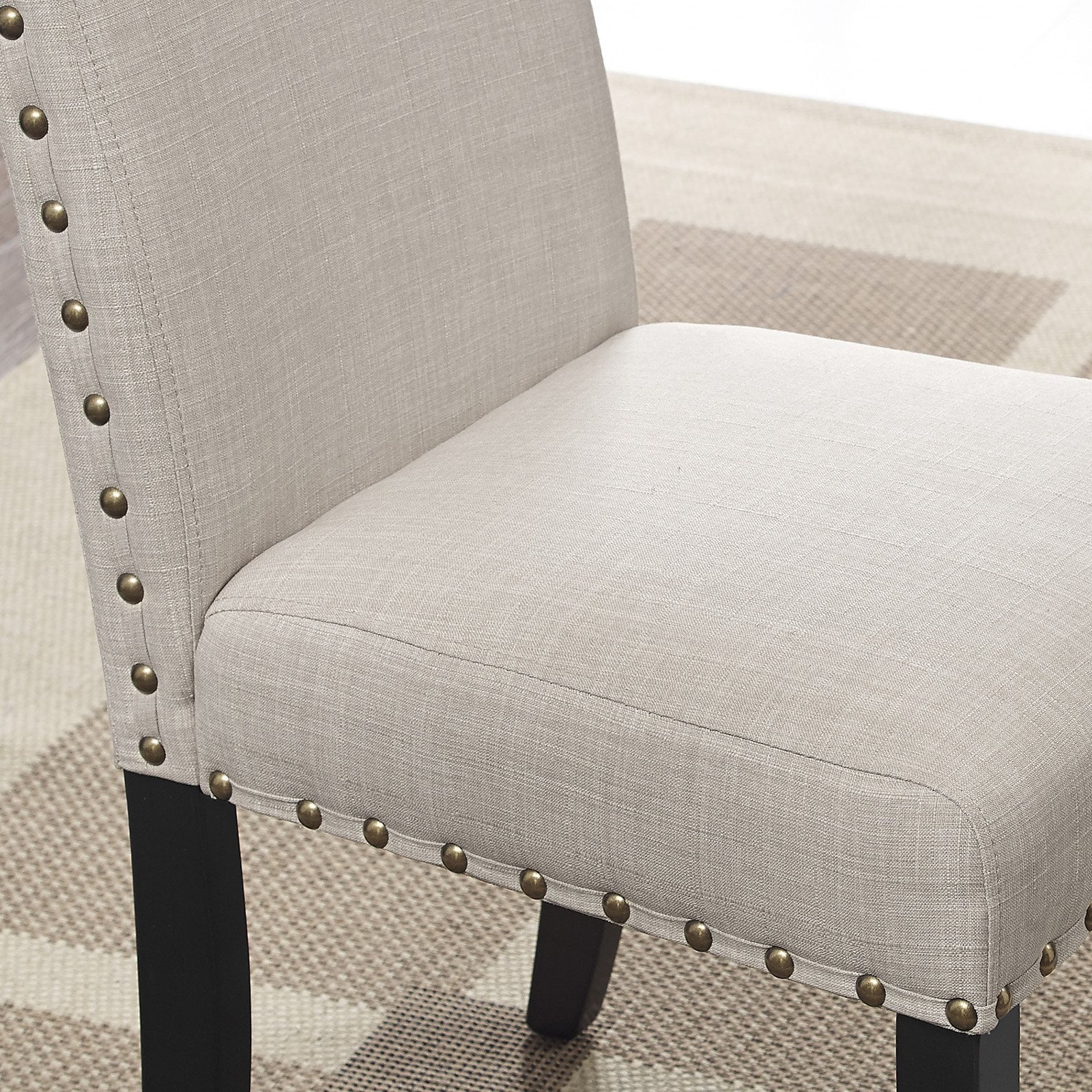 Gray Fabric Bar Stool with Nailhead Trim (Set of 2) Z540