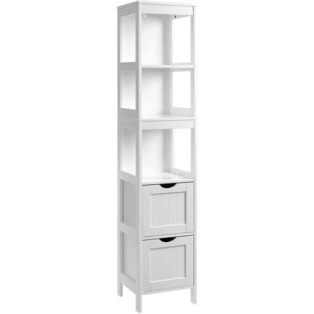 53x22 Bathroom Tall Cabinet with 2 Drawers and 3 Open Shelves T236175
